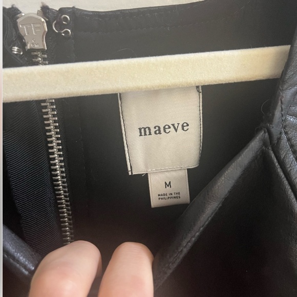 Maeve Anthropologie Faux Leather Shift Dress Black - Picture 3 of 10